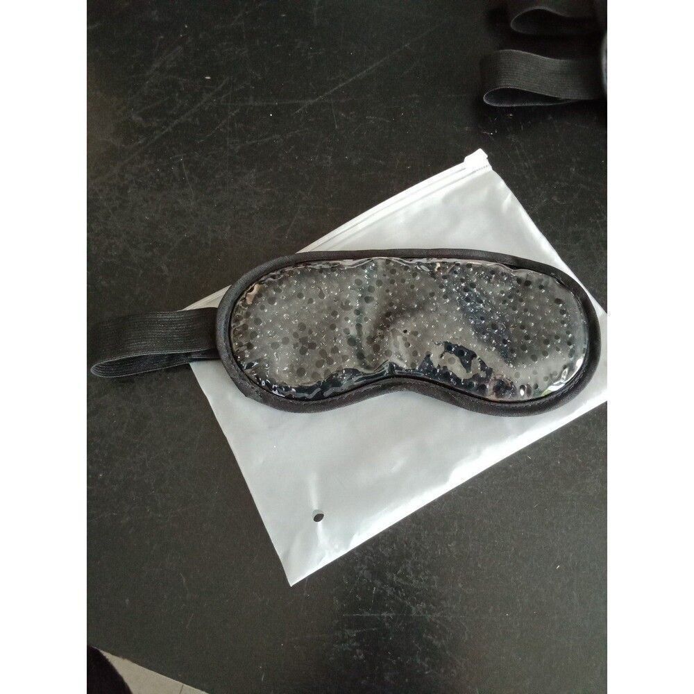 sleeping eye mask hot/cold beads black velour adjustable